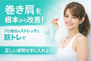 巻き肩を根本から改善！プロ直伝の簡単ストレッチと本格筋トレ「フェイスプル」で正しい姿勢へ
